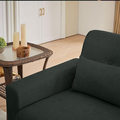 48" Small Loveseat Sofa, Mid Century Modern Love Seat Couch with Back Cushions and Plastic Legs, 2 Seater Couches for Living Room, Bedroom, Small Spaces