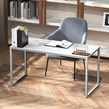 SHW Mission 55-Inch Home Office Computer Desk, White