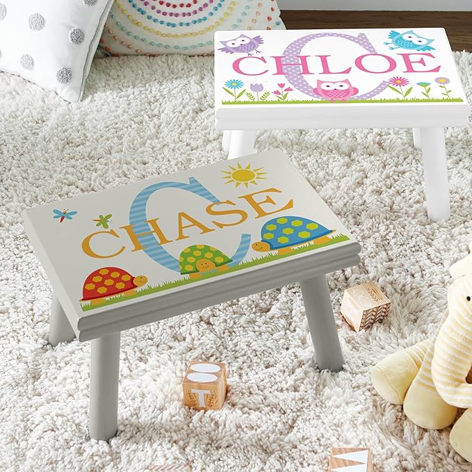 Let’s Make Memories Personalized My Own Name Step Stool - Children’s Step Stool - Sturdy Wood – Non-Toxic Paint, Sealer - Mermaid Design - Natural - 14’Wx9.25”Lx8.75”H - Ages 3+