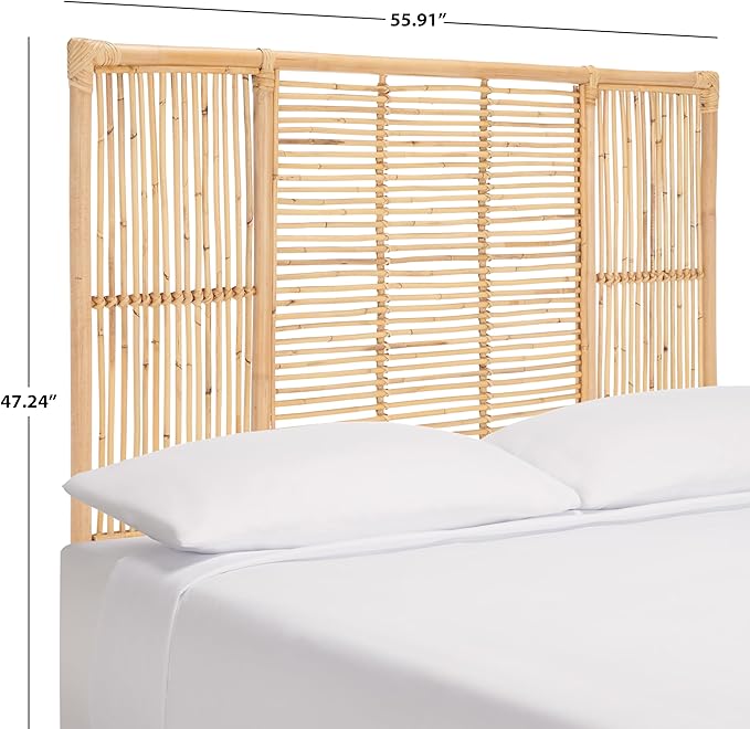 SAFAVIEH Home Collection Falyn Natural Rattan Rectangle Queen Size Headboard