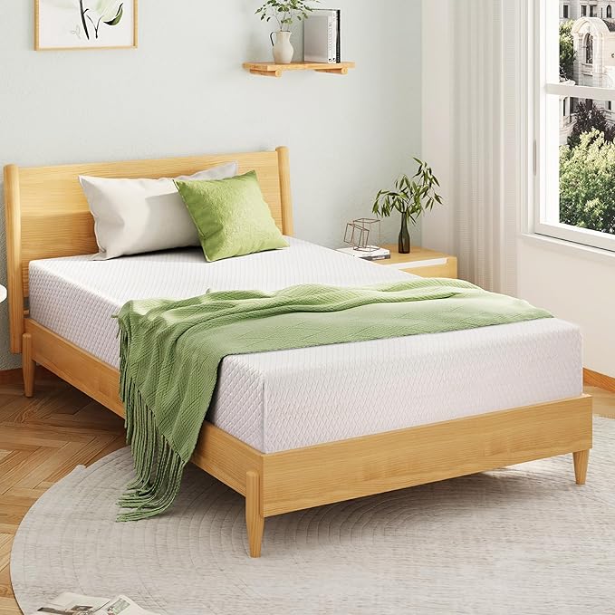 EGOHOME Twin XL Memory Foam Mattress, 12 Inch Bed Mattress in a Box with Cooling Green Tea Gel, Relieve Pressure with Medium Support, CertiPUR-US Certified, 80''L x 38''W, White