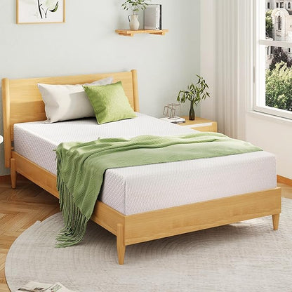 EGOHOME Twin XL Memory Foam Mattress, 12 Inch Bed Mattress in a Box with Cooling Green Tea Gel, Relieve Pressure with Medium Support, CertiPUR-US Certified, 80''L x 38''W, White