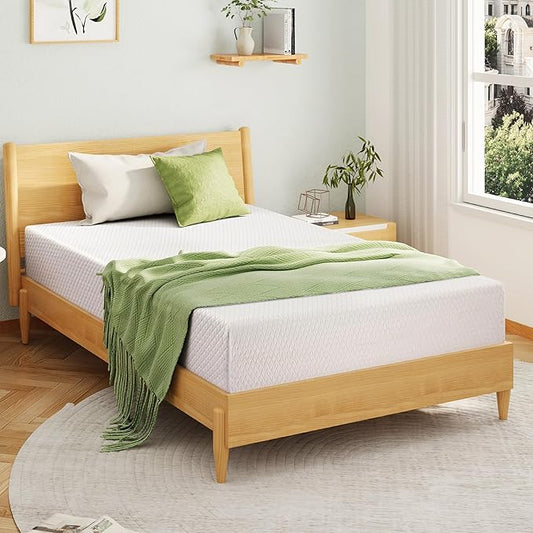 EGOHOME Twin XL Memory Foam Mattress, 6 Inch Bed Mattress in a Box with Cooling Green Tea Gel, Relieve Pressure with Medium Support, CertiPUR-US Certified, 80''L x 38''W, White