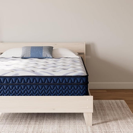 Signature Design by Ashley King Size Stack 12 Inch Hybrid Medium Plush Cooling Gel Infused Memory Foam Mattress for Pressure Relief, Fiberglass Free, Mattress in A Box