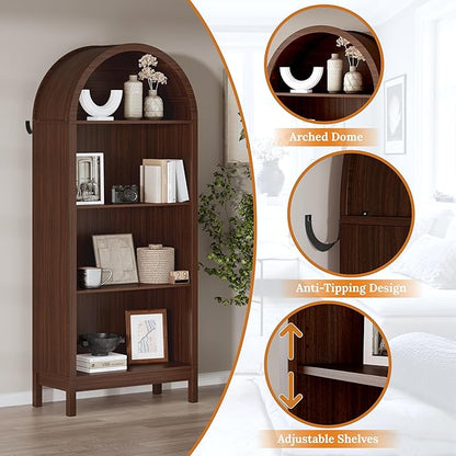 Shoe Cabinet, 70" Tall Arched Shoe Rack with 3 Adjustable Shelves, 7-Tier Large Freestanding Shoe Storage Organizer for Entryway, Closet, Hallway, Living Room