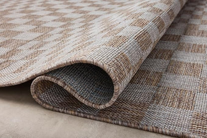 Loloi Amber Lewis Topanga Collection TOP-03 Natural/Dove 6'-7" x 9'-4" Indoor/Outdoor Area Rug