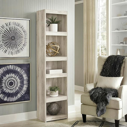 Signature Design by Ashley Bellaby Farmhouse Pier with 3 Adjustable Shelves, Whitewash