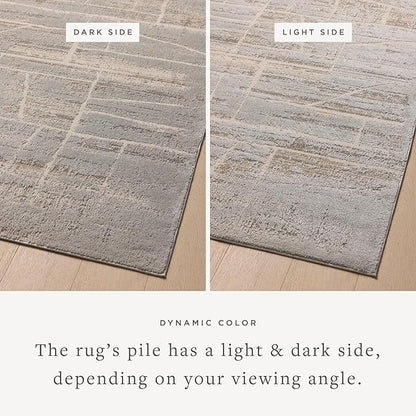 Loloi Amber Lewis Monty Collection MOT-07 Natural/Mist 6'-7" x 9'-3", .50" Pile Height, Area Rug
