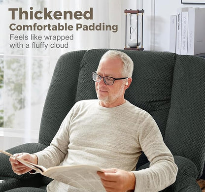 ABCASA Oversized Dual Motor Lay Flat Power Lift Massage Recliner Chair Set of 2 for Elderly with Heat for Living Room, Lift Chairs Recliner with Lumbar Pillow, Cup Holder - Grey