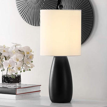 SAFAVIEH Lighting Collection Arlia Modern Black 24-inch Bedroom Living Room Home Office Desk Nightstand Table Lamp Set of 2 (LED Bulbs Included)