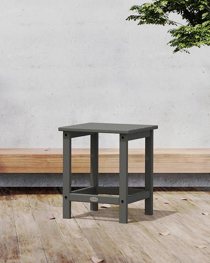 POLYWOOD ECT18GY Long Island Side Table, 18-Inch, Slate Grey