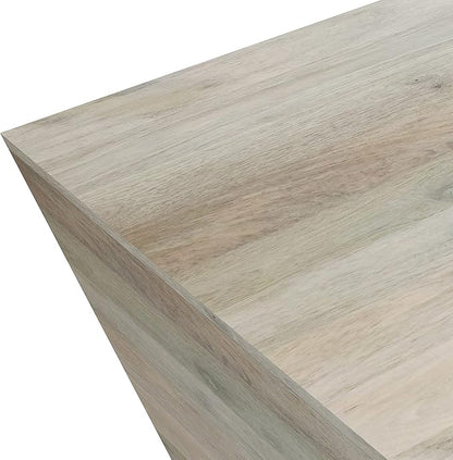 SIMPLIHOME Abba Square Coffee Table - 28 inch Wide Solid Mango Wood Modern Cocktail Table in White Wash, Contemporary Table for Living Room with Low Profile Block Design, Assembled