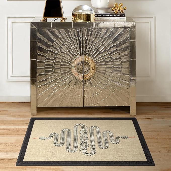 RUGGABLE x Jonathan Adler Machine Washable Modern Area Rug – Venom Neutral 2x3, Stain-Resistant, Non-Slip – Small Rugs for Living Room, Bedroom, Hallway, Entryway & Bathroom–with Standard Pad