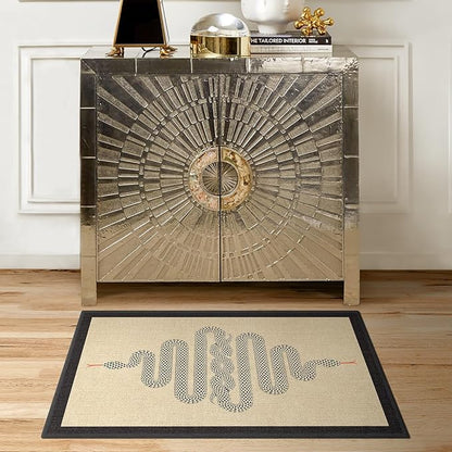 RUGGABLE x Jonathan Adler Machine Washable Modern Area Rug – Venom Neutral 2x3, Stain-Resistant, Non-Slip – Small Rugs for Living Room, Bedroom, Hallway, Entryway & Bathroom–with Cushioned Pad