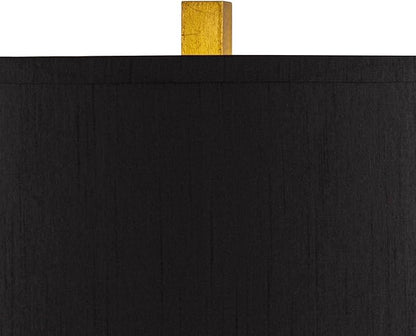 Possini Euro Design Zeus 28 1/2" Tall Modern Glam End Table Lamps Set of 2 Sculptural Gold Leaf Living Room Bedroom Bedside Nightstand House Office Home Reading Kitchen Entryway Console Black Shade