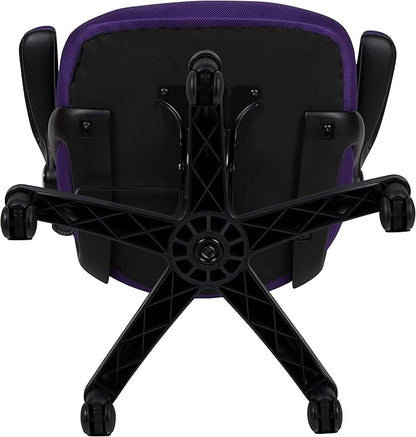 Flash Furniture Porter High-Back Swivel Office Chair with Adjustable Lumbar Support and Seat Height, Ergonomic Mesh Desk Chair with Flip-Up Armrests, Purple/Black