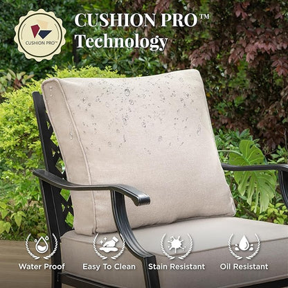 Patio Furniture Set 7 pcs, Outdoor Patio Furniture, 3-Seat Sofa, 2 Single Chairs, 2 Swivel Chairs, 2 Ottomans and 5.75" Extra Thick Cushion, Patio Conversation Set for Backyard Deck,Beige