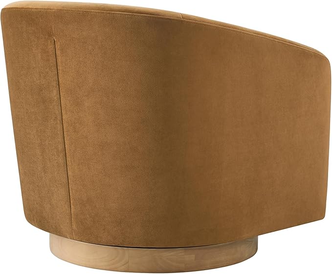 CHITA Swivel Accent Chair, FSC Certified Upholstered Velvet Barrel Chair for Living Room, Fully Assembled, Sand