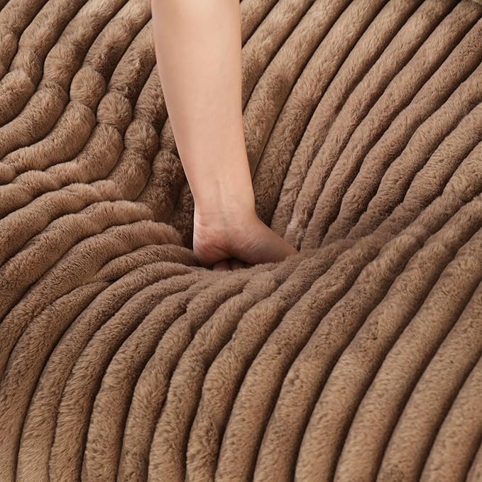 Modular Sectional Sofa, Oversized Cloud Couch, Deep Seat Comfy Modular Couches for Living Room, Ottoman, Plush Couch Cushion Covers Removable, Brown