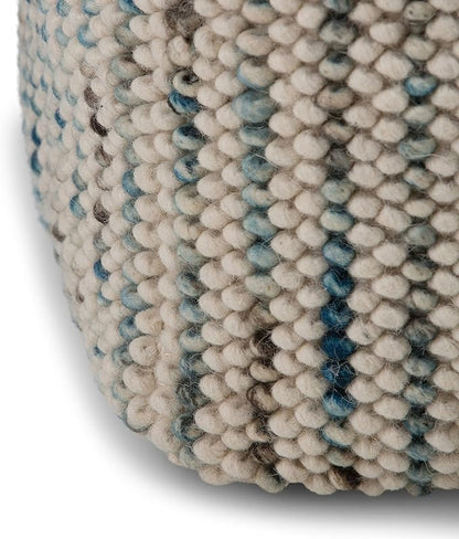 SIMPLIHOME Zoey Boho Cube Woven Pouf in Multi Color Cotton and Wool for the Living Room, Bedroom and Kids Room