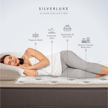 EPITEX Silverluxe King Size Mattress, 8 Inch Gel Memory Foam, Pocket Spring, Medium Firm, Gray