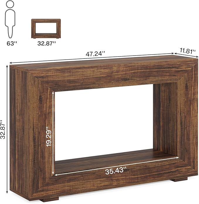 Tribesigns Farmhouse Console Table, 47 Inches Entryway Console Table with Storage, Industrial Hallway Accent Table for Living Room, Entrance