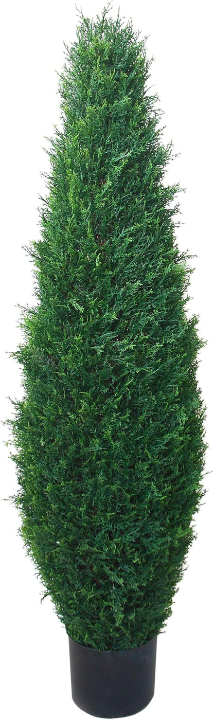 Pure Garden Artificial Topiary - 41" Tall Cypress Tree Shrub - Outdoor Decor - Faux Trees for Planters
