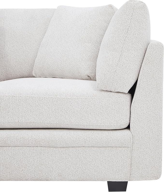 Christopher Knight Home Zery 7-Piece U-Shape Lounge Sofa Couch with Ottomans, Modern Modular Sectional Sofa Set with Pillow Back for Living Room, Chenille Upholstered Cloud Couch with Deep Seat,Beige