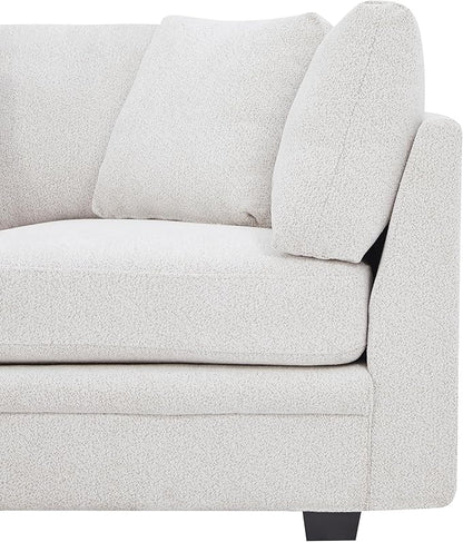 Christopher Knight Home Zery 7-Piece U-Shape Lounge Sofa Couch with Ottomans, Modern Modular Sectional Sofa Set with Pillow Back for Living Room, Chenille Upholstered Cloud Couch with Deep Seat,Beige