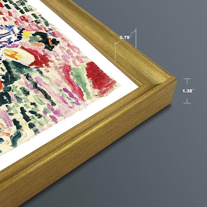 Wieco Art Framed Wall Art Woman Beside the Water 1905 by Henri Mattise Abstract Colorful Art Matisse Posters Canvas Prints for Wall and Home Office Decorations Bronze Gold Frame