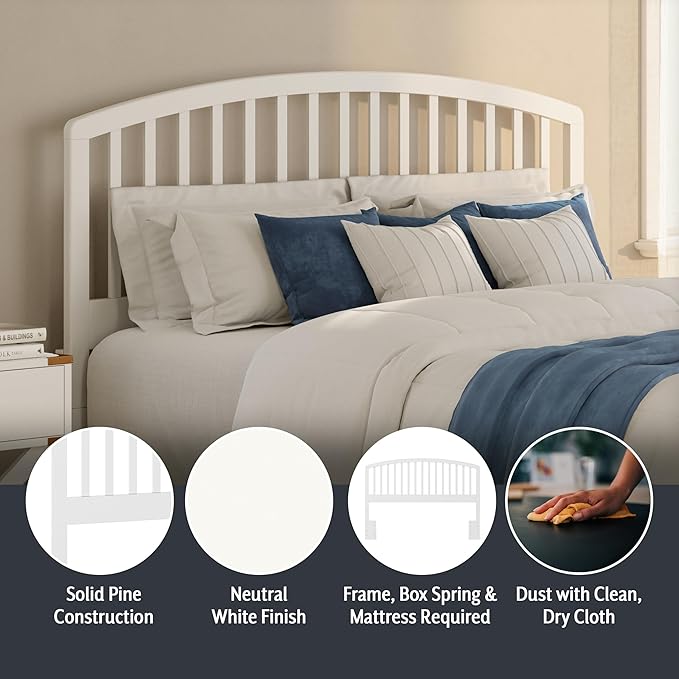 Hillsdale Carolina Headboard, Bed Frame Not Included, Full/Queen, White