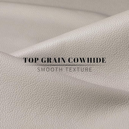 Kinnls Cameron Massage Chair Genuine Leather with Heated Ventilation, Managerial Executive Home Office Chair Fully Reclining with Retractable Footrest and Adjustable Headrest (Cowhide Leather-White)