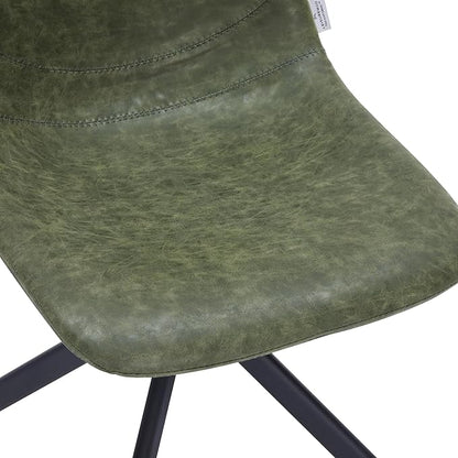 LeisureMod Markley Swivel Leather Dining Side Chair with Durable Iron Legs – Comfortable Accent Chair for Kitchen, Dining Room, or Office Set of 4