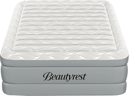 Beautyrest Luxaire, Queen Size Luxury Air Mattress, 20 Inch Height with Cool Vent Top, Smart Auto Shut-Off Pump, Puncture Resistant Ever Firm Fabric with Edge Support
