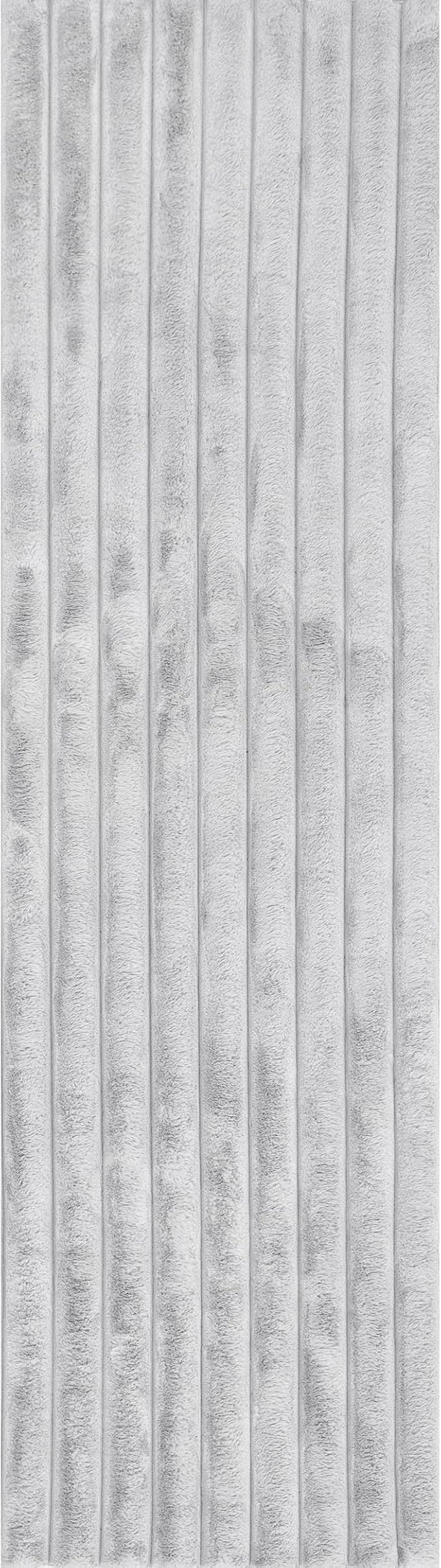 nuLOOM 2'6" x 8' Cozy Plush Area Rug, Machine Washable, Non-Slip, Soft Fluffy Shag Carpet for Living Room Bedroom Kids Room Nursery Home Decor, Kai Silver
