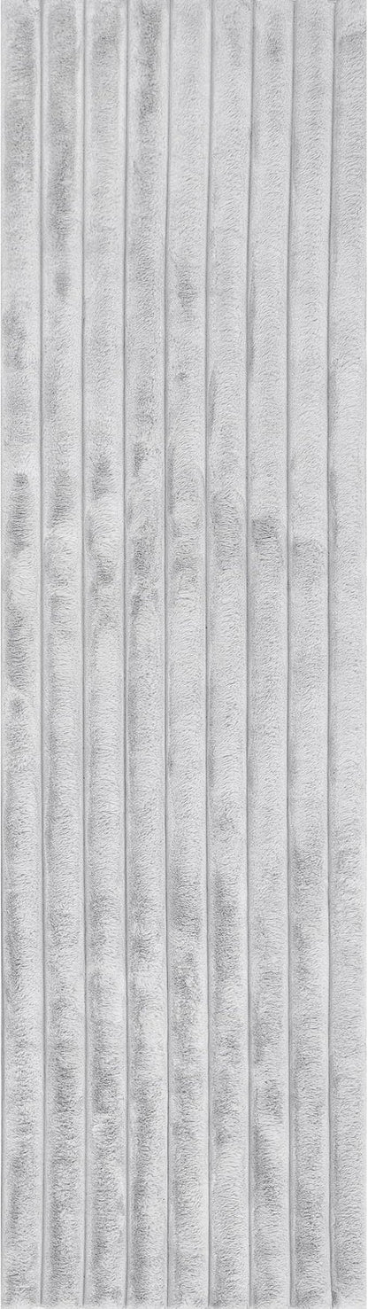 nuLOOM 2'6" x 8' Cozy Plush Area Rug, Machine Washable, Non-Slip, Soft Fluffy Shag Carpet for Living Room Bedroom Kids Room Nursery Home Decor, Kai Silver