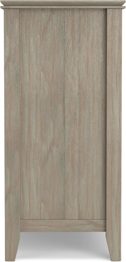 SIMPLIHOME Artisan Buffet - 54 inch Wide Solid Wood 3-Door Sideboard Buffet in Distressed Grey, Transitional Storage Cabinet for Dining Room or Kitchen with Adjustable Shelves and Bronze Hardware