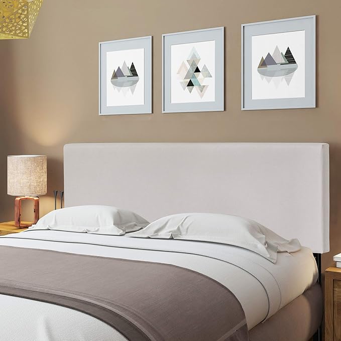 FURINNO Roanne Plain Headboard, Queen, Fog