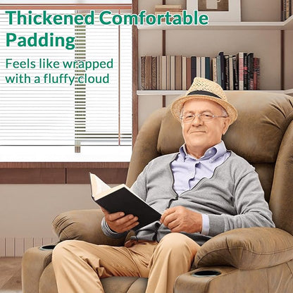 VIVIJASON Tall Man Dual Motor Power Lift Recliner Chair with Extended Footrest, Oversized Lay Flat Sleeper Electric Recliner W/Heat & Massage, Lumbar Pillow, USB & Type-C Ports, Infinite Position