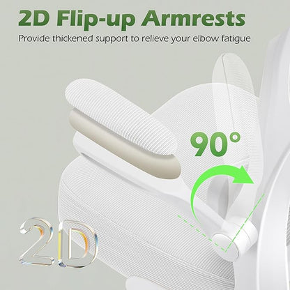 Office Chair Ergonomic Desk Chairs with Adjustable Lumbar Support& Headrest Hanger, High Back Breathable Mesh Chair with Wheels, Rolling Swivel Comfy Task Computer Chair for Home Work Gaming