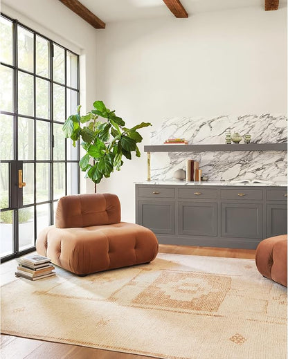 Livabliss x Becki Owens Solana Medallion Area Rug , 3'11" x 5'7", Peach