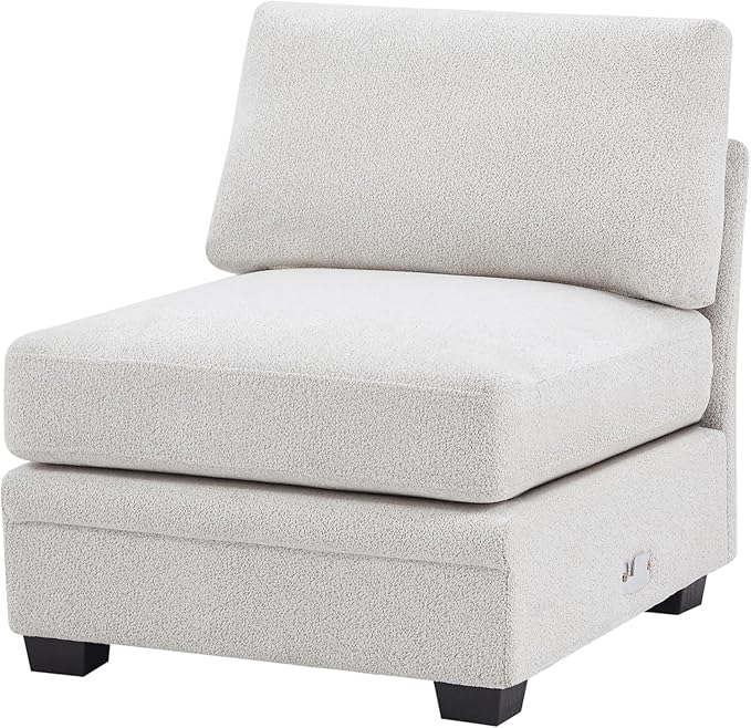 Christopher Knight Home Zery 7-Piece U-Shape Lounge Sofa Couch with Ottomans, Modern Modular Sectional Sofa Set with Pillow Back for Living Room, Chenille Upholstered Cloud Couch with Deep Seat,Beige