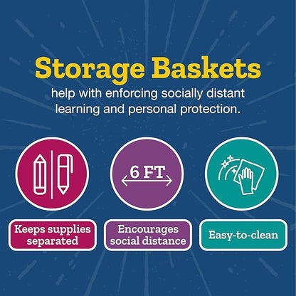 Really Good Stuff Large Plastic Book Baskets, 13.25" by 10" by 5.5" - 12 Pack, White, Classroom Library Organizer, Toy Storage, Multi-Purpose Organizer Basket