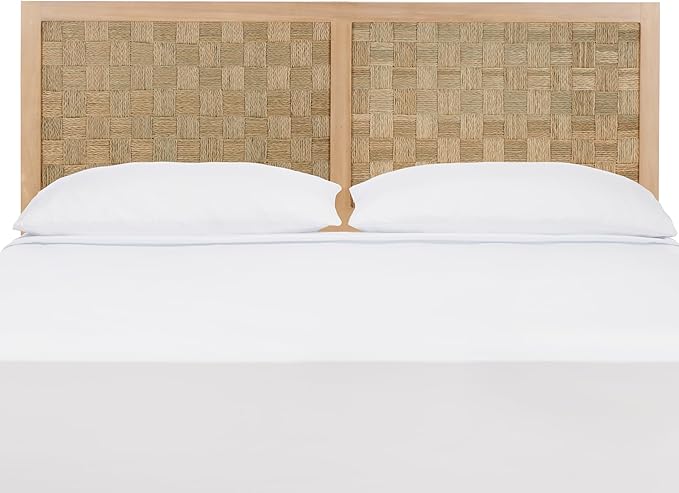 SAFAVIEH Home Collection Halvor Rattan Queen Size Headboard Light Brown Frame & Natural Brown