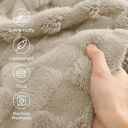 Bedsure GentleSoft California King Blanket for Bed - Super Soft Cozy Blankets for Women Men Girls, Large Fuzzy Fleece Throw for Bedroom Decor, Light Brown, 102x96 Inches