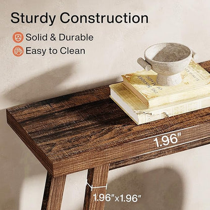Tribesigns Farmhouse Console Entryway Table: 70.9 Inches All Wood Console Table for Entrance, 2 Tiers Narrow Long Behind Couch Sofa Table, Foyer Entry Table for Hallway, Living Room, Brown