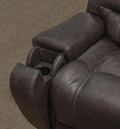 Signature Design by Ashley Trumble Modern Faux Leather Manual Rocker Recliner with Track Arms, Gray