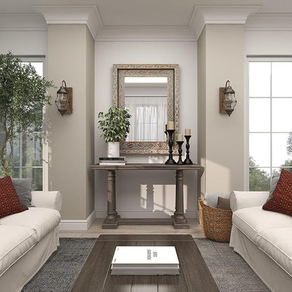 Benzara Deco 79 Wood Console Table with Distressed Accents, 52" x 18" x 30", Light Brown