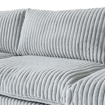 Cloud Modular Sectional Sofa, 8 Seater Oversized Sectional Couch, 157.4" U-Shaped Convertible Couches with 2 Ottomans, Deep Couches for Living Room, Washable & Replaceable Covers, Gray