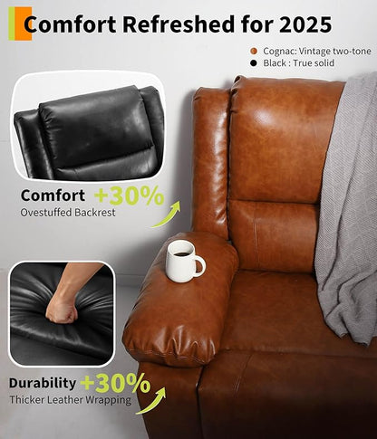 GarveeHome Power Lift Recliner Chair - Heat and Massage, PU Leather, Adjustable Back and Legs, Electric Lift Chair Designed for The Elderly and People with Mobility impaired